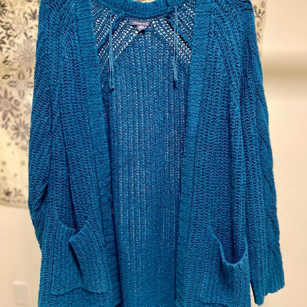 Teal oversized cardigan